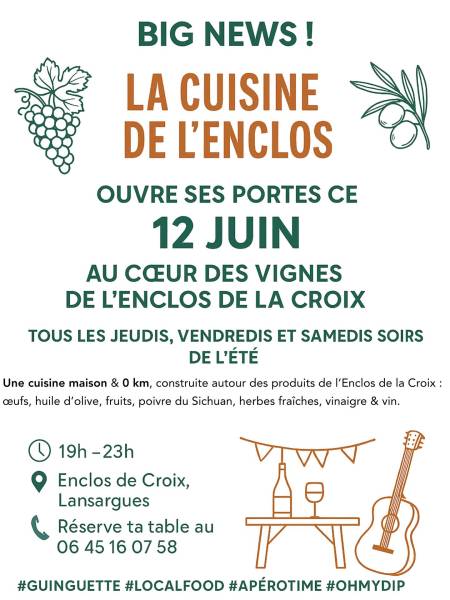 Nouvelle guinguette dans les vignes près de Montpellier